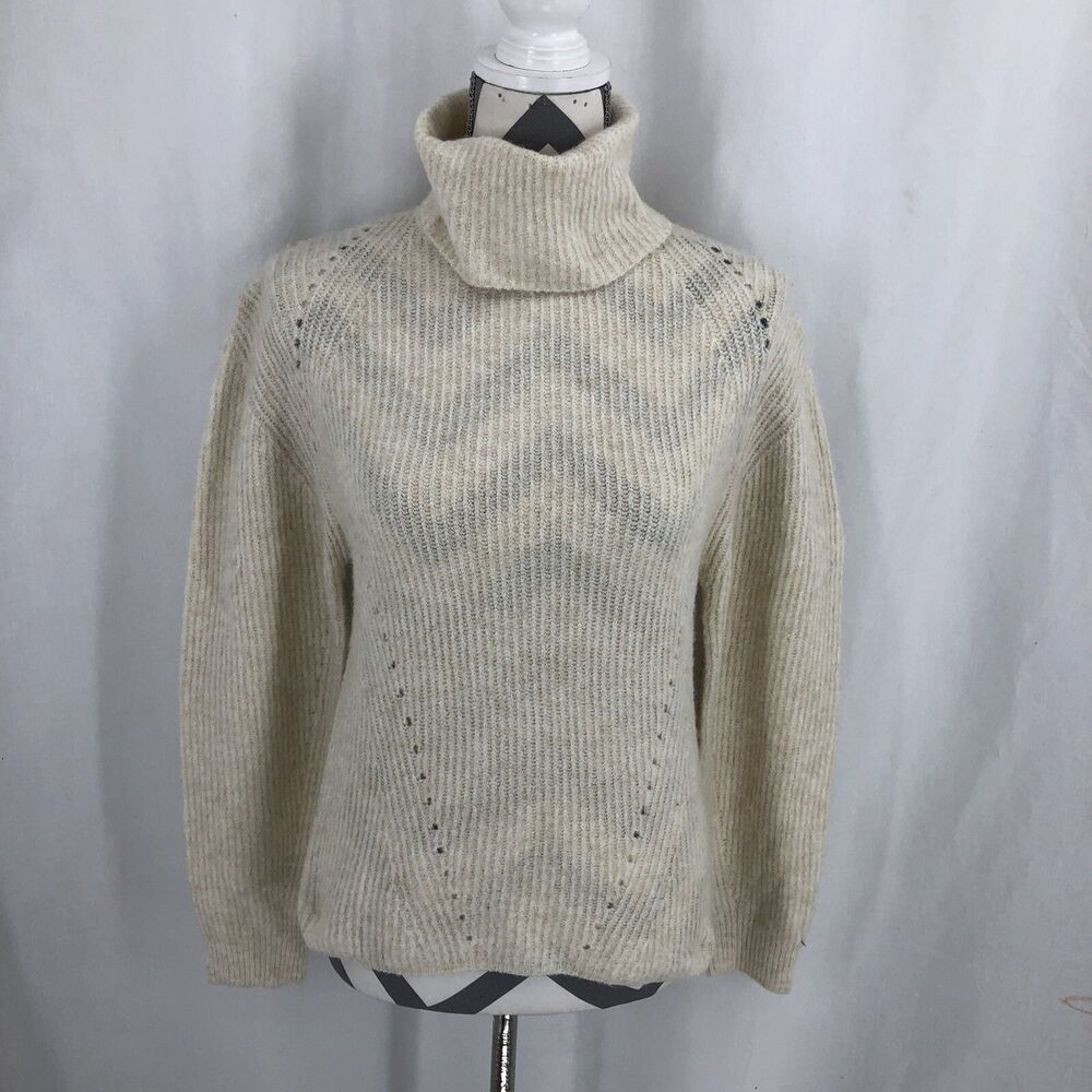 TOPSHOP Roll Crop Sweater Turtleneck Camel Cream 23Y12TCAM XS 0-2